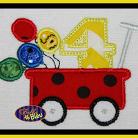 1, 2, 3, 4, 5 Happy Birthday Balloons in Little Red Wagon