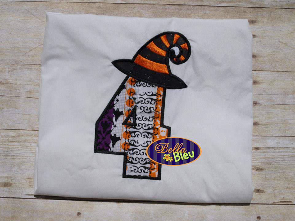 Halloween Witch Applique Numbers 1-5