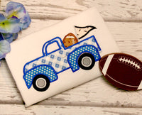 Football Tailgate Vintage Truck Pickup Machine Applique Embroidery Design