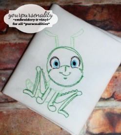 Quick Stitch Grasshopper Insect Bug Machine Embroidery Design COLORWORK