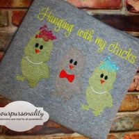 Easter Chick Trio Sketchy Machine Embroidery design