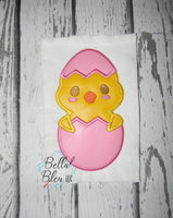 Easter Chick in Egg applique Machine Embroidery design