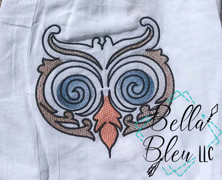 Sketchy Owl bird  Machine Embroidery design