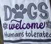 Dogs are Welcome Humans  tolerated Rescue dog sketchy machine Embroidery design