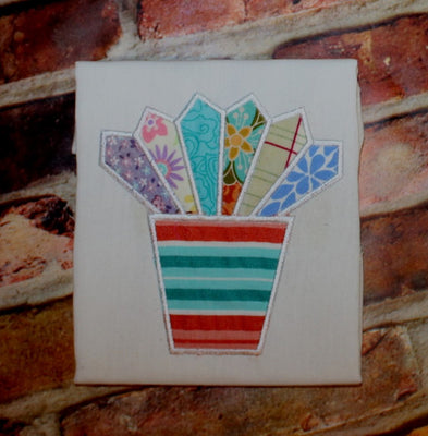 Flower Pot Quilting Quilt Applique Machine Embroidery design