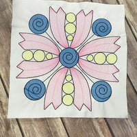 Modern Tulip Floral Flower Quilt Block Quilting Motif Machine Embroidery design stipple