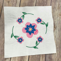 Floral Flower Quilt Block Quilting Motif Machine Embroidery design stipple