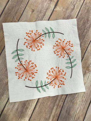 Dandelion Stipple Quilt blockQuilting Motif Machine Embroidery design stipple