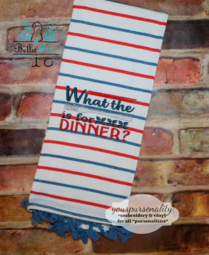 What the fork is for dinner funny embroidery design saying