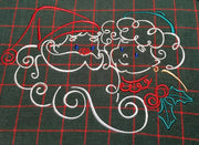 Christmas Santa & Mrs. Claus Satin Swirl Machine Embroidery Design