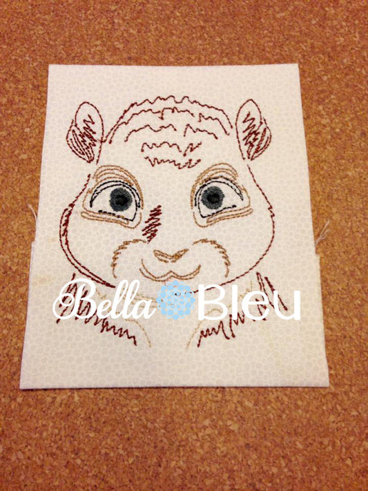 Chipmunk Quick Stitch Colorwork Machine Embroidery Design