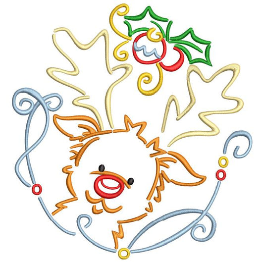 Christmas Reindeer Machine Embroidery Design