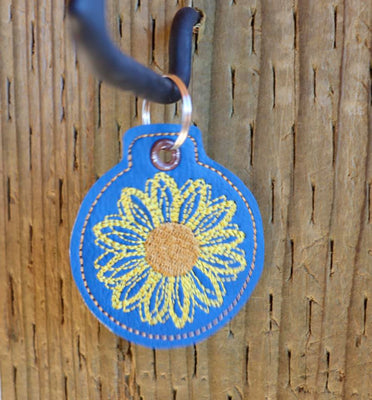 ITH Sunflower Floral Key Fob and Charm set