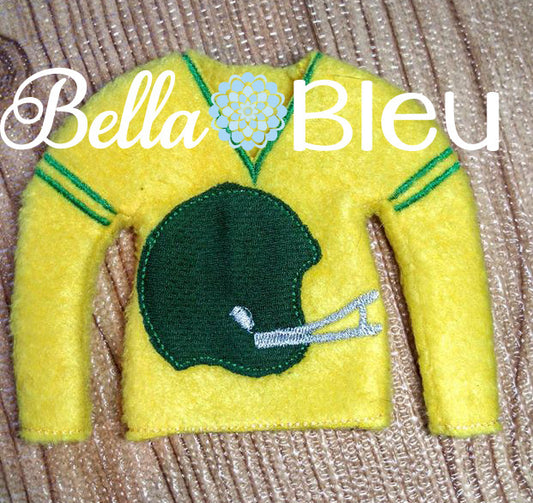 ITH In The Hoop Elf Football Helmet Sweater Shirt Embroidery Design