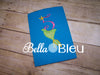 Number 5 #5 Applique Mermaid tail machine embroidery design