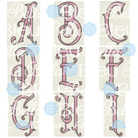 Large Victorian Alphabet Sketchy Font 6x10 hoop only