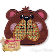 Bear Face Applique Machine Embroidery