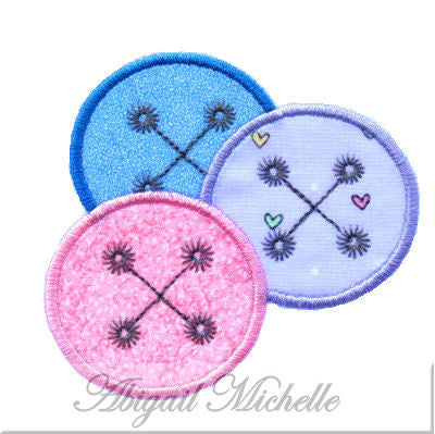 3 button Applique Machine Embroidery