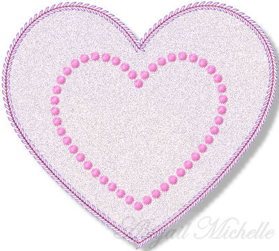 Candlewick Heart Applique Machine Embroidery