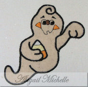 Candy Corn Ghost Applique Machine Embroidery