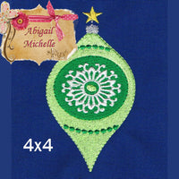 Christmas Joy Ornament 1 - 4 Sizes - Machine Embroidery