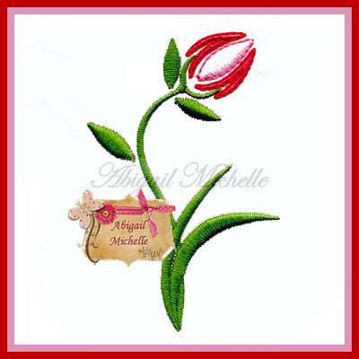 Elegant Rose Bud for Machine Embroidery - 7 Sizes
