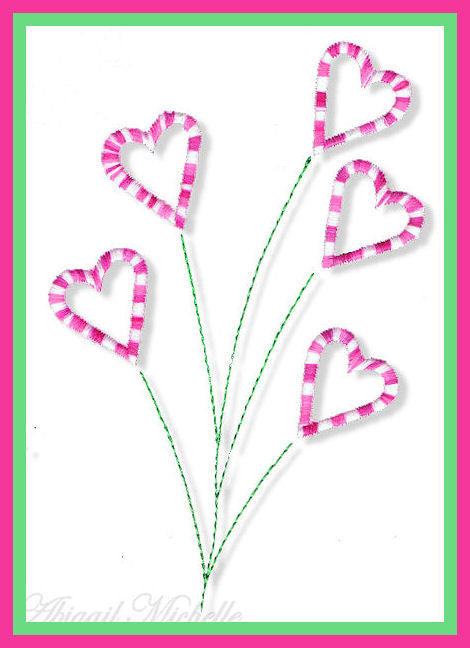 Candied Hearts Machine Embroidery