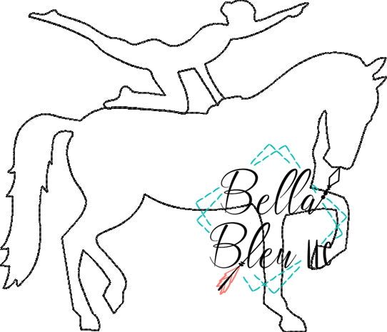 Horse Vaulting 2 fill and outline