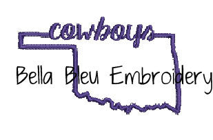 State of Oklahoma with Signature Cowboys baseball hat cap machine embroidery design