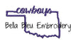 State of Oklahoma with Signature Cowboys baseball hat cap machine embroidery design