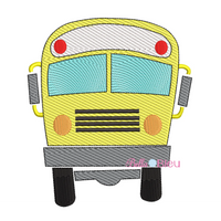 Sketchy School Bus Machine Embroidery Design