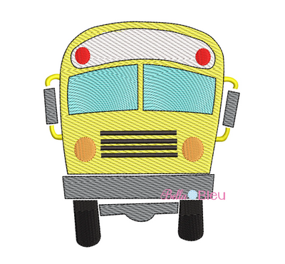 Sketchy School Bus Machine Embroidery Design