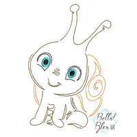 Quick Stitch Snail Insect Bug Machine Embroidery Design COLORWORK