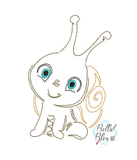 Quick Stitch Snail Insect Bug Machine Embroidery Design COLORWORK