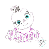 Quick Stitch Girl Spider Insect Bug Machine Embroidery Design COLORWORK