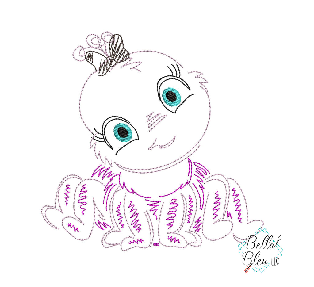 Quick Stitch Girl Spider Insect Bug Machine Embroidery Design COLORWORK