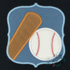 Softball Baseball Bat Ball Frame Machine Applique Embroidery Design
