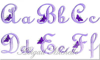Butterfly Alphabet Font Set Machine Embroidery