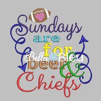 Sundays are for beer and Chiefs football Machine Embroidery design