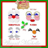 Christmas Faces Set, 2 Sizes - Machine Embroidery