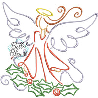 Christmas Angel Satin Swirl Machine Embroidery Design