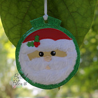 ITH Christmas Ornament Santa Claus Machine Applique Embroidery