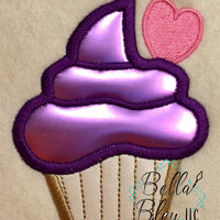 Cupcake with Heart applique Machine Embroidery design
