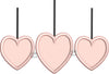 Trio Valentines Heart Applique Machine Embroidery Design