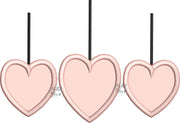 Trio Valentines Heart Applique Machine Embroidery Design
