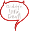 Daddy's Little Devil Speech Bubble Applique Embroidery Design Halloween