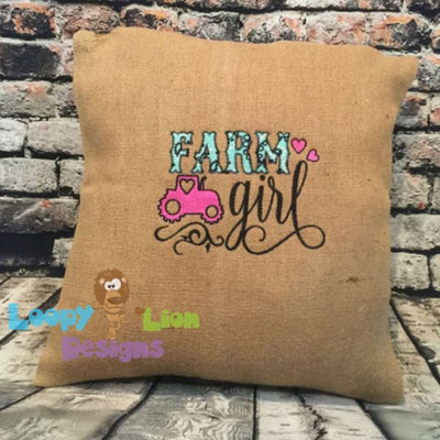 Farm Girl Raggy Applique Embroidery Design