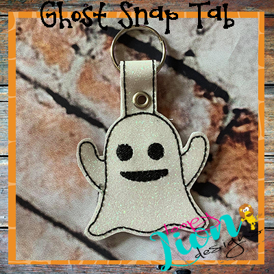 ITH Spooky Ghost Snap Tab & Charm