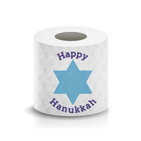 Happy Hanukkah Star of David Toilet Paper  Machine Embroidery Design sketchy