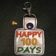 Happy 100 Days of School Snap Key Fob